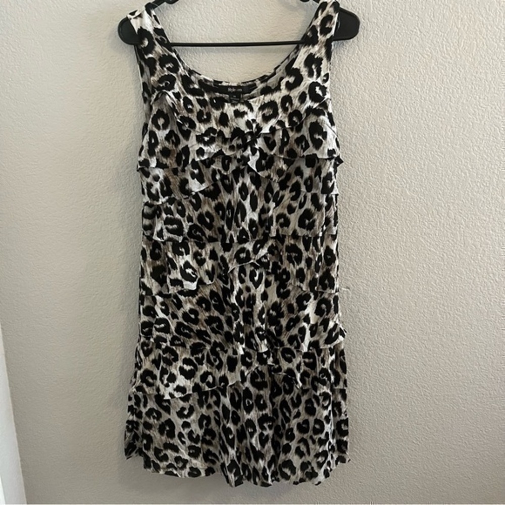 Tiered animal print dress